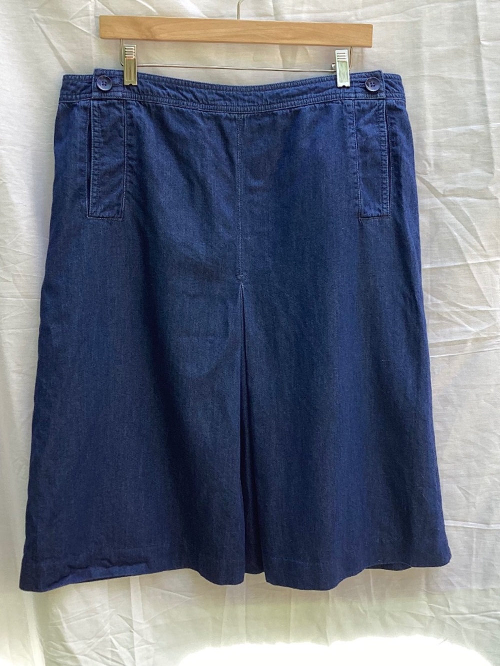 chambray midi skirt